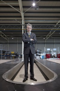 Veghel, 6 maart 2013. Vanderlande CEO Michiel Peters. Vanderlande is wereldmarktleider op het gebied van bagageafhandelingsystemen. Daarnaast maken ze allerlei transportbandsystemen en automatiseringsystemen.