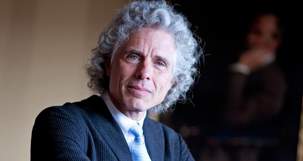 Steven Pinker is the Johnstone Family Professor of Psychology and a Harvard College professor and he is the author of the new book, "The Better Angels of Our Nature: Why Violence has Declined." He was photographed in front of William James who he calls his heroe. He has quoted him in every one of his books. Rose Lincoln /Harvard Staff Photographer