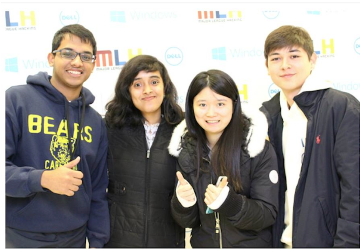 Anant Goel, Nabanita De, Qinglin Chen and Mark Craft at Princeton’s hackathon (Anant Goel)